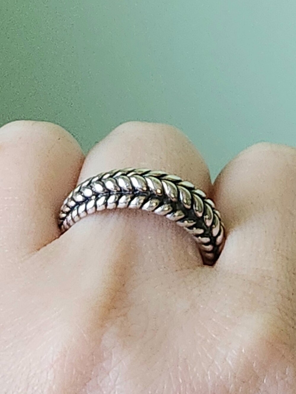 JOHN HARDY JAI STERLING SILVER BASKET WEAVE BAND RING SZ 8 - Picture 6 of 11